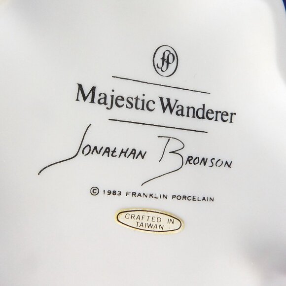 Majestic Wanderer Figurine Hawk / Falcon  Jonathan Bronson Franklin Porcelain - Picture 10 of 10